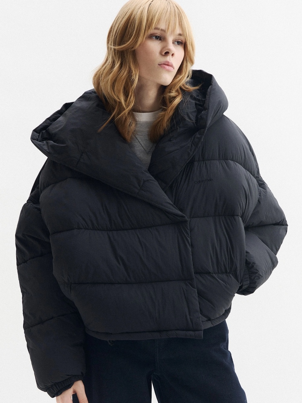 Calvin Klein Black Hooded Puffer Jacket